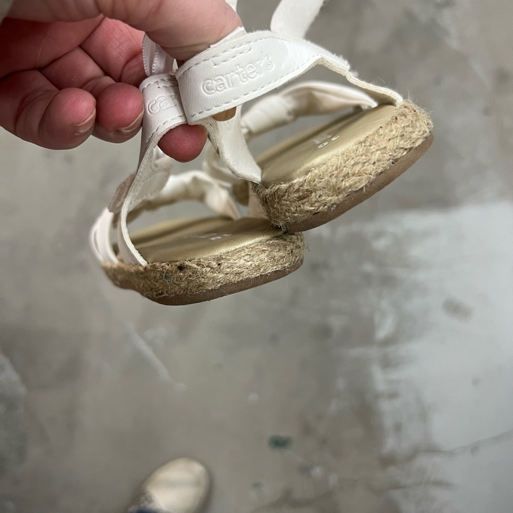Carter's Cream Kids Sandals with Bow - Picture 3 of 5